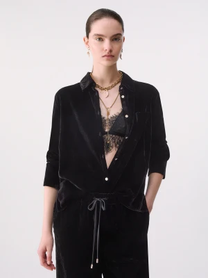 Liu Jo Velvet Shirt czarny