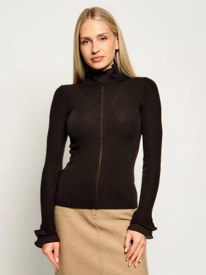 Liu Jo Wełniany półgolf | Slim Fit brązowy