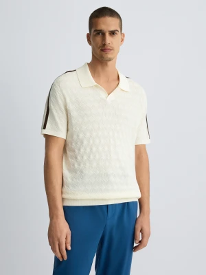 Liu Jo White Jacquard Polo Shirt LIUJO