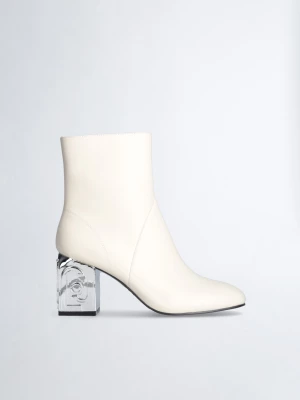 Liu Jo White Leather Ankle Boots LIUJO