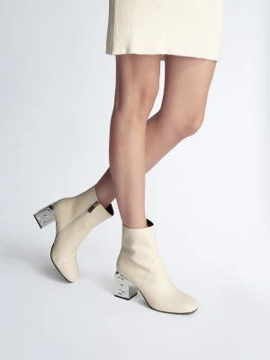 Liu Jo White Leather Ankle Boots LIUJO