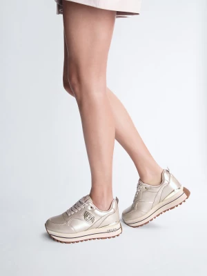 Liu Jo White Metallic-effect Leather Sneakers LIUJO