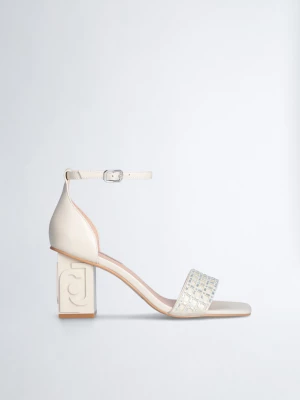 Liu Jo White Sandals With Jewel Strap LIUJO