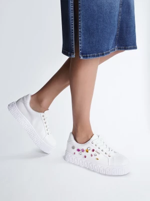 Liu Jo White Sneakers With Bejewelled Gemstones LIUJO