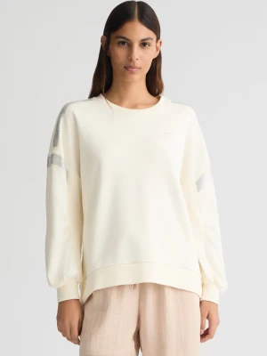 Liu Jo White Sweatshirt With Rhinestones LIUJO