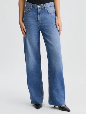 Liu Jo Wide-leg Cotton Jeans Dark Blue Denim