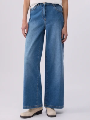 Liu Jo Wide-leg Jeans With Maxi-logo