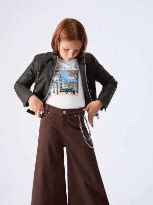 Liu Jo Trousers Wide-leg With Chain Chocolate