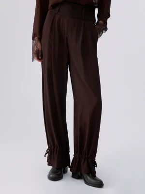 Liu Jo Wide-leg Trousers With Drawstring Mocha
