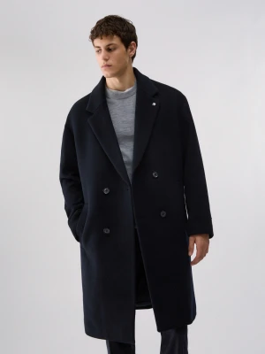 Liu Jo Wool And Cashmere Coat Dark Blue