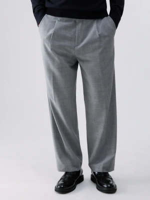 Liu Jo Wool Blend Chino Pants Grey Mélange