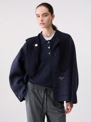 Liu Jo Wool Blend Coat niebieski