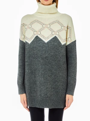 Liu Jo Wool-blend Polo-neck With Rhinestones LIUJO