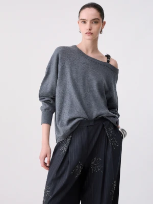 Liu Jo Knit In Wool With Buckle Grey Mélange