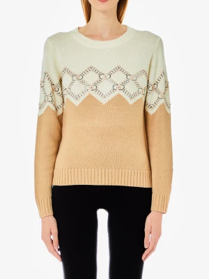 Liu Jo Wool-blend Sweater With Rhinestones LIUJO