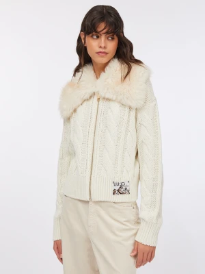 Liu Jo Wool Cardigan With Faux Fur LIUJO