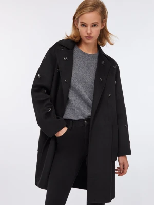 Liu Jo Wool Coat With Bejewelled Embroidery LIUJO