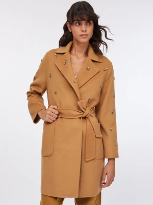 Liu Jo Wool Coat With Bejewelled Embroidery LIUJO