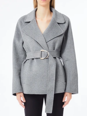 Liu Jo Wool Coat With Belt szary