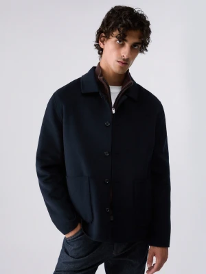 Liu Jo Wool Flannel Jacket Dark Blue