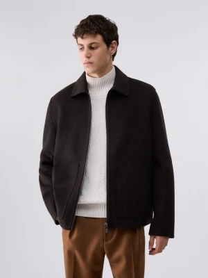 Liu Jo Wool Flannel Overshirt brązowy