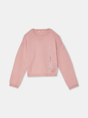 Liu Jo Wool Jumper With Logo And Rhinestones LIUJO
