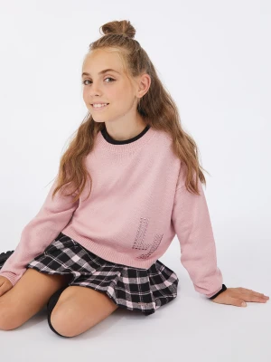 Liu Jo Wool Jumper With Logo And Rhinestones LIUJO