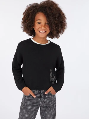 Liu Jo Wool Jumper With Logo And Rhinestones LIUJO
