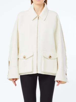 Liu Jo Caban In Wool With Fringe Butter