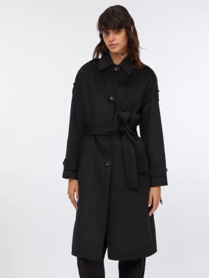 Liu Jo Wool Trench Coat With Fringes LIUJO