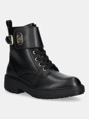 Liu Jo workery skórzane LONDON 03 damskie kolor czarny na płaskim obcasie SF5029P010222222