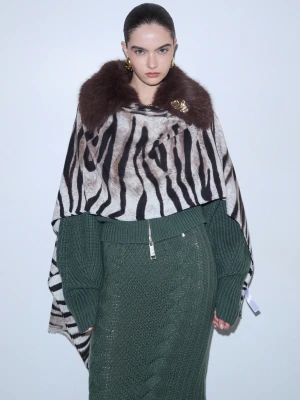 Liu Jo Zebra Animal Print Stole Camel