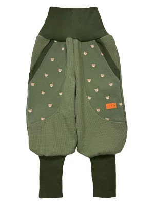 LiVi Spodnie "Waffeljersey Khaki Bear" w kolorze khaki rozmiar: 104 / 110