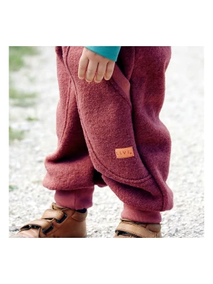 LiVi Wełniane spodnie dersowe "Streetstyle" w kolorze bordowym rozmiar: 104/110