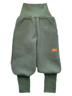 LiVi Wełniane spodnie "Dustygreen" w kolorze khaki rozmiar: 92/98