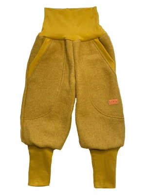 LiVi Wełniane spodnie "Streetstyle" w kolorze musztardowym rozmiar: 92/98