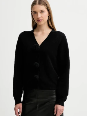 Liviana Conti kardigan z dodatkiem wełny damski kolor czarny L5WG01