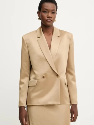 Liviana Conti marynarka kolor beżowy jednorzędowa gładka F5WS88