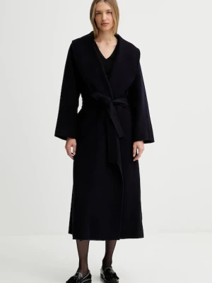Liviana Conti płaszcz wełniany kolor granatowy F5WW70