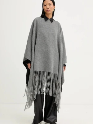 Liviana Conti poncho wełniane kolor szary ciepłe A5WF58