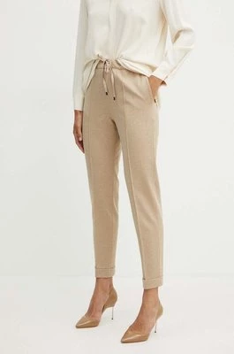 Liviana Conti spodnie damskie kolor beżowy proste high waist CNTI86