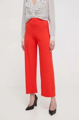 Liviana Conti spodnie damskie kolor pomarańczowy szerokie high waist F4SA92