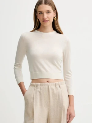 Liviana Conti sweter wełniany damski kolor beżowy lekki L5WA06