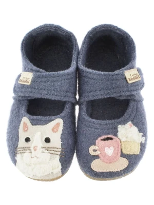 Living Kitzbühel Kapcie "Kitten & Cup" w kolorze niebieskim rozmiar: 24