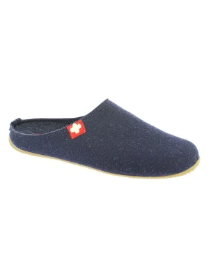 Living Kitzbühel Wełniane kapcie "Gipfelkreuz" w kolorze granatowym rozmiar: 30