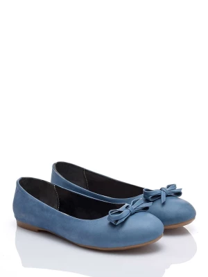 Lizza Shoes Skórzane baleriny w kolorze niebieskim rozmiar: 40