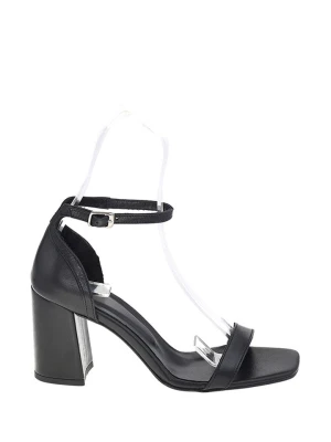 Lizza Shoes Skórzane sandały w kolorze czarnym rozmiar: 38
