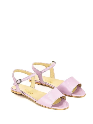 Lizza Shoes Skórzane sandały w kolorze liliowym rozmiar: 42