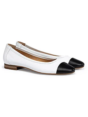 LLOYD Skórzane baleriny w kolorze biało-czarnym rozmiar: 37
