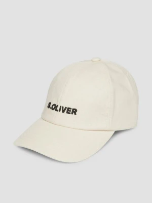 Lniana czapka z haftowanym logo s.Oliver